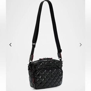 Metro Quilted Glossy Nylon Crossbody Camera Bag
